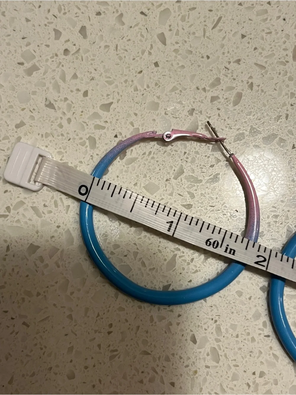 Minimalist Versatile pink blue Hoop Earrings
